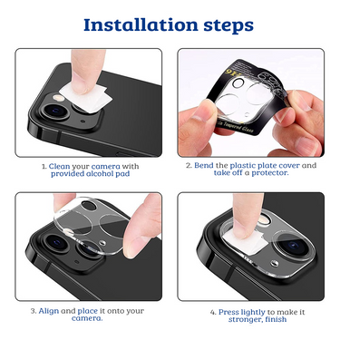 iPhone 15 / iPhone 15 Plus Tempered Glass Compatible For Back Camera Lens HD